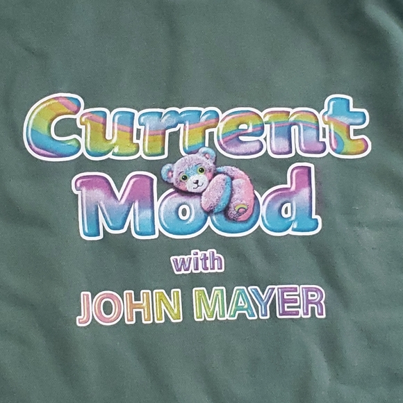 John Mayer Current Mood Hoodie Sweatshirt Size XL Green Lisa Frank - Picture 2 of 7